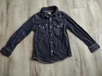 Prachtige zwarte spijkerblouse van WE, 110/116. Denim blouse, WE, Onb, Overhemd of Blouse, Ophalen of Verzenden