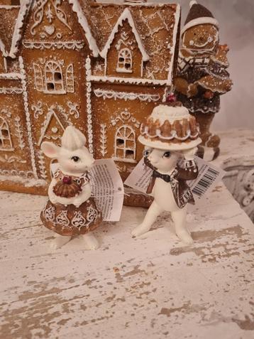 2 kleine beeldjes Gingerbread muisjes Clayre & Eef pr/pst beschikbaar voor biedingen