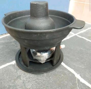 Zware Gietijzeren Fondue set, zgan! beschikbaar voor biedingen