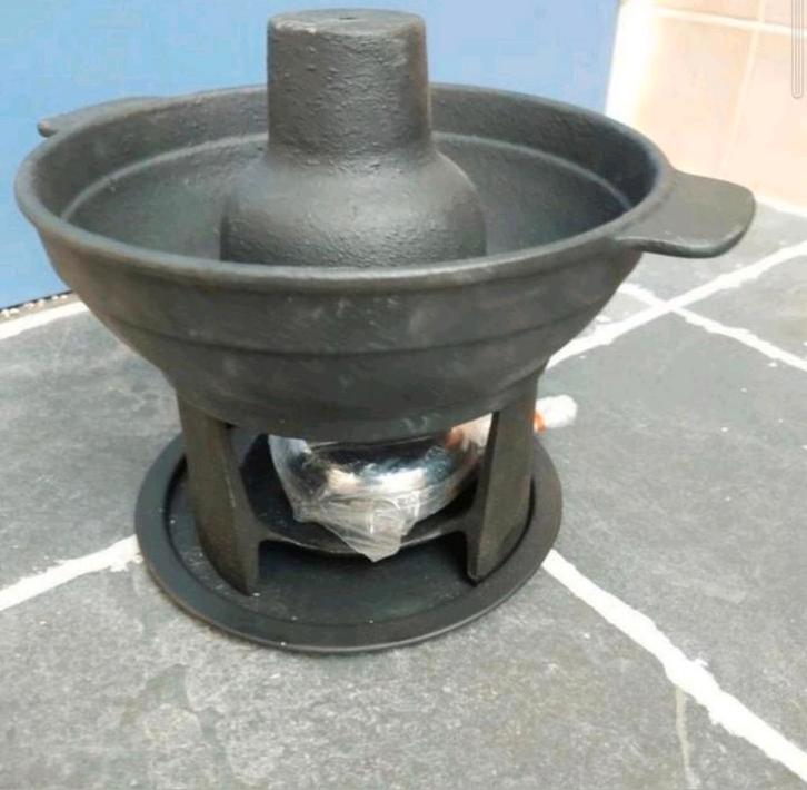 Zware Gietijzeren Fondue set, zgan!, Witgoed en Apparatuur, Fonduesets, Zo goed als nieuw, Fondueset, Brander, Ophalen of Verzenden