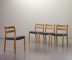 4 Vintage Niels Otto Moller Eetkamerstoelen Model 84, 1960s, Huis en Inrichting, Stoelen, Ophalen, Hout, Gebruikt, Overige kleuren