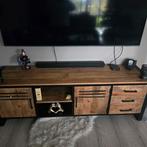 Mangohouten TV Kast 180cm, Huis en Inrichting, Gebruikt, 150 tot 200 cm, Ophalen of Verzenden, Metaal