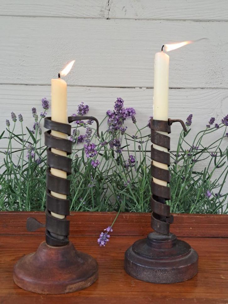 Antieke ' rat de cave ' kaarshouders, Antiek en Kunst, Antiek | Kandelaars, Overige materialen, Ophalen of Verzenden