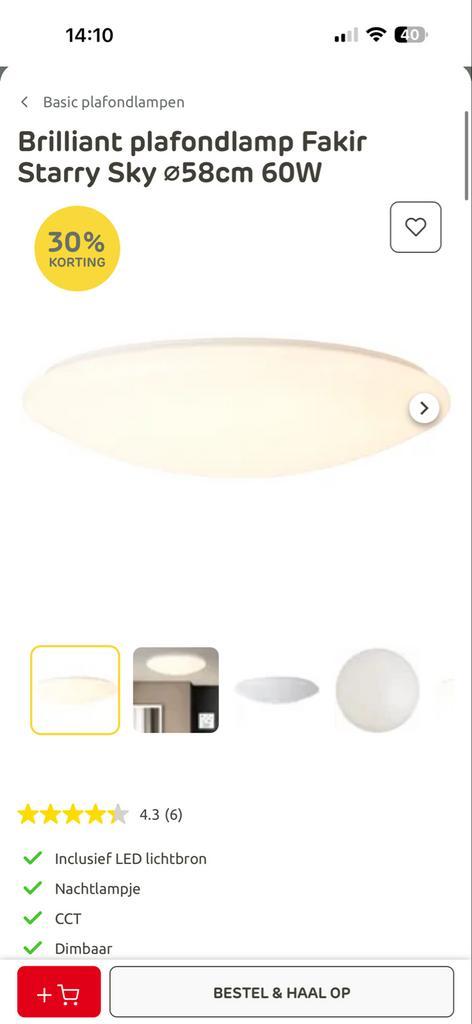 Fakir Starry Sky LED Plafondlamp Praxis, Huis en Inrichting, Lampen | Plafondlampen, Zo goed als nieuw, Kunststof, Ophalen