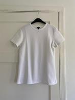 H&M t-shirt in witte pique of piquet stof maat XS, Ophalen, Zara, Wit, Zo goed als nieuw