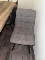 6 grijze eettafel stoelen, Ophalen, Gebruikt, Metaal, Grijs