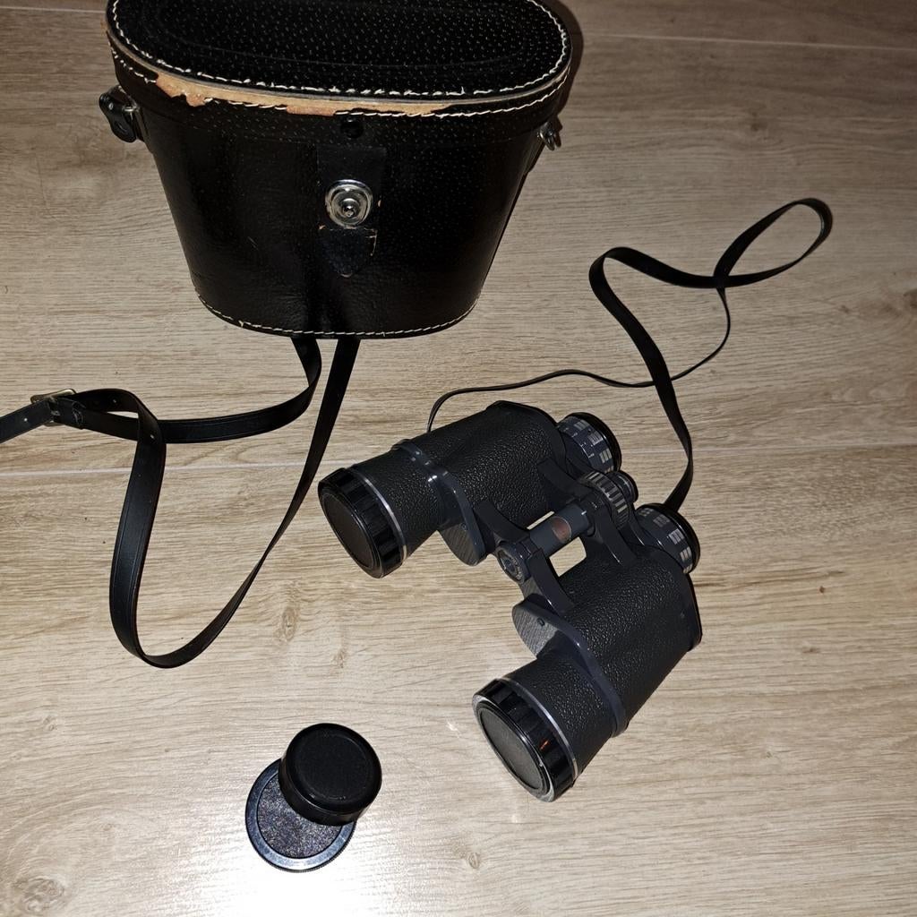 Senfor Vintage Verrekijker 8x40 met Tas, Gebruikt, 8 tot 12x, Met hoes of tas, Porro (met knik)