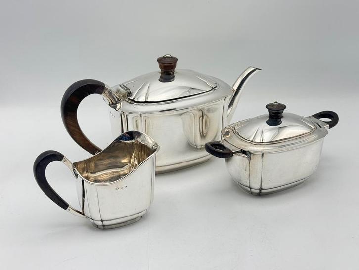 3-delig zilveren theeservies, Ceylon, anno 1941, Antiek en Kunst, Antiek | Servies compleet, Ophalen of Verzenden