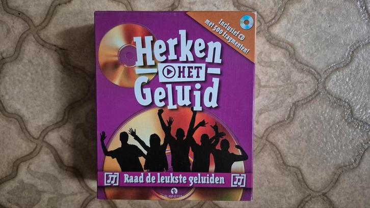 Herken het Geluid - Gezelschapsspel met CD, Hobby en Vrije tijd, Gezelschapsspellen | Bordspellen, Zo goed als nieuw, Een of twee spelers