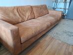 Prachtig PU-leren bankstel met hocker- industrial - cognac, Huis en Inrichting, Ophalen, Gebruikt, 100 tot 125 cm, Industrial vintage cognac