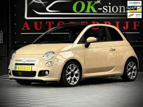 Fiat 500 S Sport Cabrio Beige/Cappuccino/Airco/Xenon/NAP/NLa, Auto's, Fiat, Bedrijf, Te koop, ABS, Airbags, Airconditioning, Centrale vergrendeling