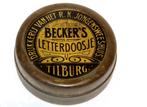 Vroeg Tilburg Becker's Letterdoosje Leesplankje Blik 1905, Overige merken, Gebruikt, Overige, Ophalen of Verzenden