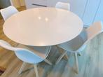 Eettafel met 4 stoelen - Modern Design, Huis en Inrichting, Tafels | Eettafels, Ophalen, Kunststof, 100 tot 150 cm, Rond