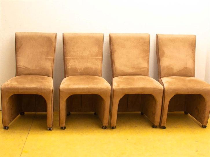 4 eetkamerstoelen 35545, Huis en Inrichting, Stoelen, Gebruikt, Vijf, Zes of meer stoelen, Bruin, Ophalen of Verzenden