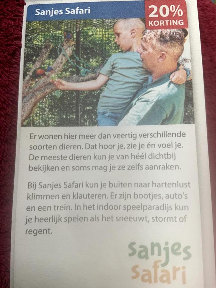 Sanjes Safari Dierentuin in Veenwouden Voordeelbon, Tickets en Kaartjes, Recreatie | Dierentuinen, Drie personen of meer, Dierentuinbon