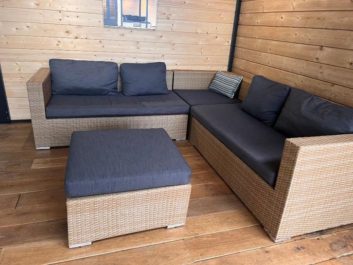 Loungeset Rimini | Fonteyn | Showroommodel, Tuin en Terras, Tuinsets en Loungesets, Gebruikt, Loungeset, Wicker, 5 zitplaatsen