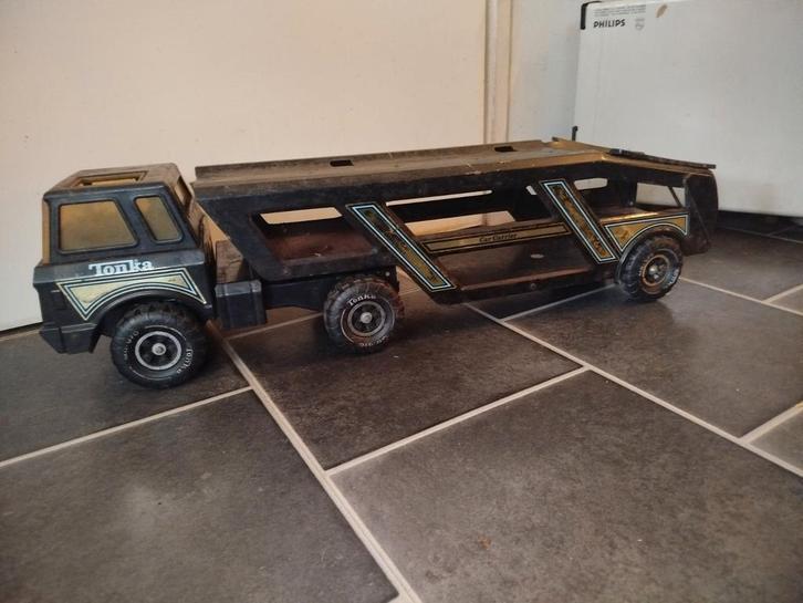Zeer grote Tonka vrachtwagen met oplegger, Verzamelen, Overige Verzamelen, Gebruikt, Ophalen of Verzenden
