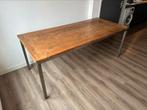 Tweedehands robuuste teak houten eettafel, Ophalen, Gebruikt, 200 cm of meer, 50 tot 100 cm