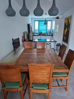 Massief teakhouten eettafel Shazz - 150x150cm, Huis en Inrichting, Tafels | Eettafels, Ophalen, 150 tot 200 cm, Zo goed als nieuw