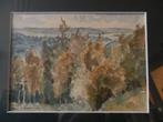 Aquarel Hoge Bomen Carl C. van Niekerk (1897-1984) 13x18 cm, Ophalen of Verzenden