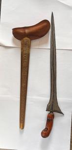 Javaanse Kris met Recht Lemmet met pamor adeg, Antiek en Kunst, Kunst | Niet-Westerse kunst, Verzenden