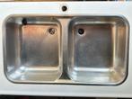 Dubbele spoelbak RVS, Huis en Inrichting, Keuken | Keukenelementen, Ophalen, Gebruikt, Wit, 50 tot 100 cm