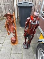2 echte houten afrikaanse beelden, zijn erg zwaar, Antiek en Kunst, Kunst | Beelden en Houtsnijwerken, Ophalen