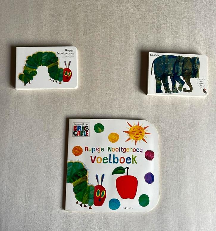 4 Eric Carle Boekjes incl een voelboek en geluidenboek, Boeken, Kinderboeken | Baby's en Peuters, Zo goed als nieuw, 1 tot 2 jaar