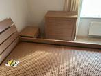 Gebruikt bed 140x200 met kastje en nachtkastjes, Huis en Inrichting, Ophalen, Gebruikt, 140 cm, Twijfelaar
