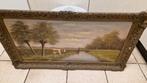 antiek schilderij in antieke lijst, Antiek en Kunst, Ophalen of Verzenden
