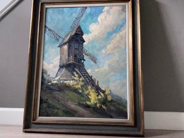 Mooi groot schilderij van Molen beschikbaar voor biedingen