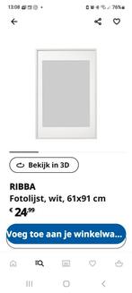 Fotolijst ribba  Ikea wit 61x90, Zo goed als nieuw, Ophalen