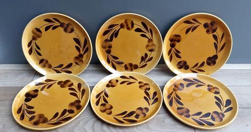 6 Vintage Sarreguemines Torino borden bord, Huis en Inrichting, Keuken | Servies, Zo goed als nieuw, Bord(en), Overige stijlen