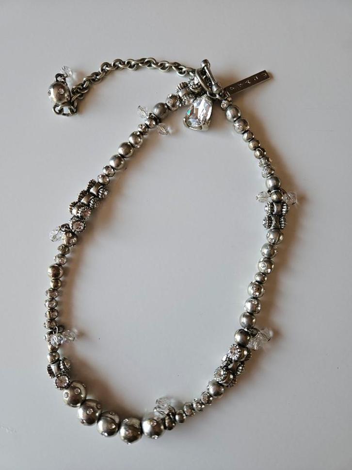 Otazu Zilveren Ketting met Kristal, Sieraden, Tassen en Uiterlijk, Kettingen, Zo goed als nieuw, Overige materialen, Zilver, Met edelsteen