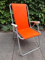 Camping stoel retro vintage oranje, Caravans en Kamperen, Kampeermeubelen, Ophalen, Zo goed als nieuw, Campingstoel