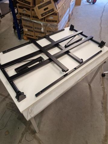 Bijzettafel Opklaptafel 120x70 cm Kerst wit blad zwart frame beschikbaar voor biedingen