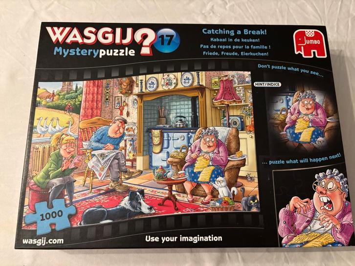 Jumbo Wasgij Mystery 17 kabaal in de keuken puzzel 1000 st!, Hobby en Vrije tijd, Denksport en Puzzels, Zo goed als nieuw, Legpuzzel