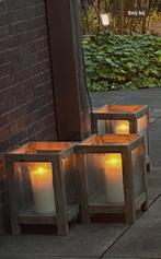 3x Windlicht groot incl kaars (43x28 cm), Huis en Inrichting, Woonaccessoires | Kandelaars en Kaarsen, Ophalen, Overige kleuren