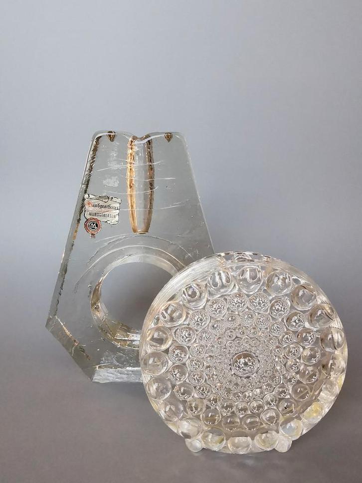 Marsberger glas kristal retro Solifleur blokvaas Ritzenhoff, Sieraden, Tassen en Uiterlijk, Ringen, Dame, Verzenden