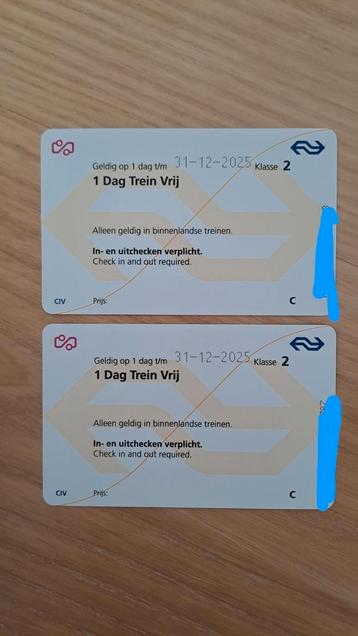 NS Dagkaart – 1 Dag Vrij Reizen (2e klas) beschikbaar voor biedingen