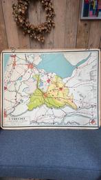 Schoolplaat vintage. Provincie Utrecht, Ophalen, 1800 tot 2000, Nederland, Landkaart