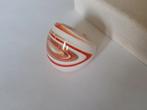 Glas ring murano wit rood goud swirl, Sieraden, Tassen en Uiterlijk, Ringen, Gebruikt, Verzenden, Dame, Rood