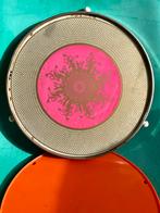 Vintage glazen dienblad draaiplateau roze jaren 70, Huis en Inrichting, Ophalen of Verzenden, Gebruikt, Rond, Overige materialen