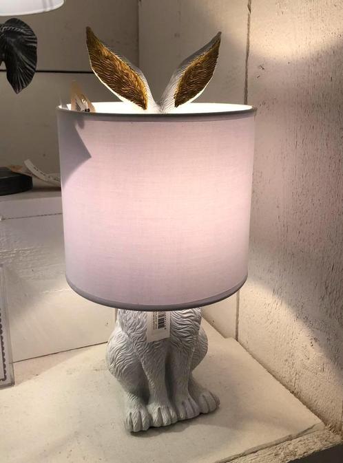 wit goud haas konijn in lamp tafellamp bureaulamp lamp, Huis en Inrichting, Lampen | Tafellampen, Nieuw, Minder dan 50 cm, Ophalen of Verzenden
