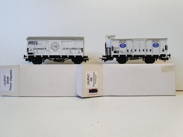 LILIPUT H0 253 40 FRICO Koelwagen+Piko/Liliput FYFFES wagon, Hobby en Vrije tijd, Modeltreinen | H0, Gebruikt, Wagon, Gelijkstroom of Wisselstroom