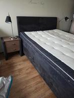 Luxe boxspring 160x200cm. Donkerblauw., Ophalen of Verzenden, Zo goed als nieuw, Tweepersoons, 160 cm