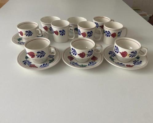 Vintage stijl Nederlands keramiek – theeservies, Huis en Inrichting, Keuken | Servies, Zo goed als nieuw, Kop(pen) en/of Schotel(s)