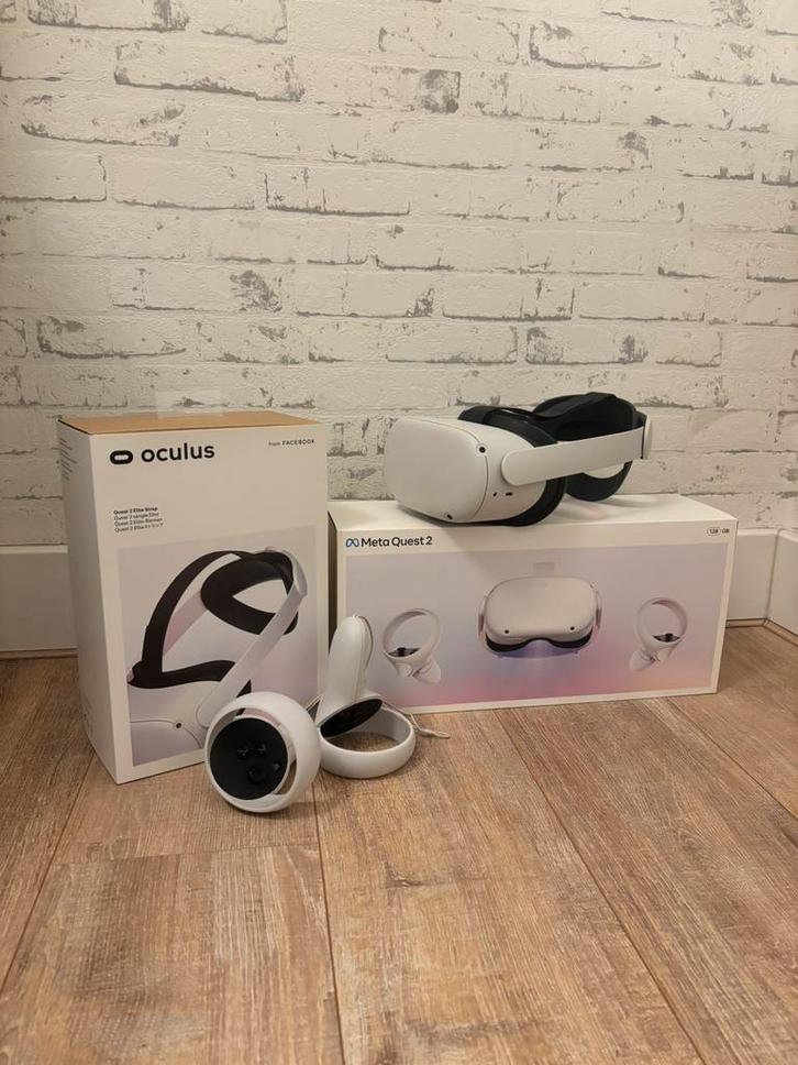 Oculus quest 2 vr bril + elite strap, Spelcomputers en Games, Virtual Reality, Zo goed als nieuw, Overige platformen, Ophalen of Verzenden