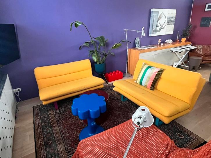 Twee originele Artifort C683 banken van Kho Liang Ie, Huis en Inrichting, Banken | Bankstellen, Minder dan 150 cm, Ophalen