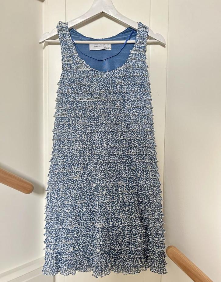 Vrolijk jurkje Zara Collection, maat S / 36 blauw wit, Kleding | Dames, Jurken, Gedragen, Maat 36 (S), Blauw, Boven de knie, Ophalen of Verzenden